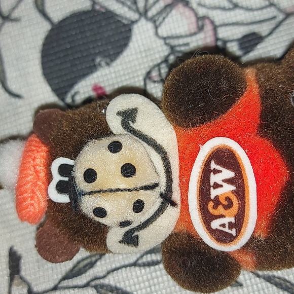 90s a and w bear ornament a&w fast food orange vintage fuzzy - Picture 2 of 3